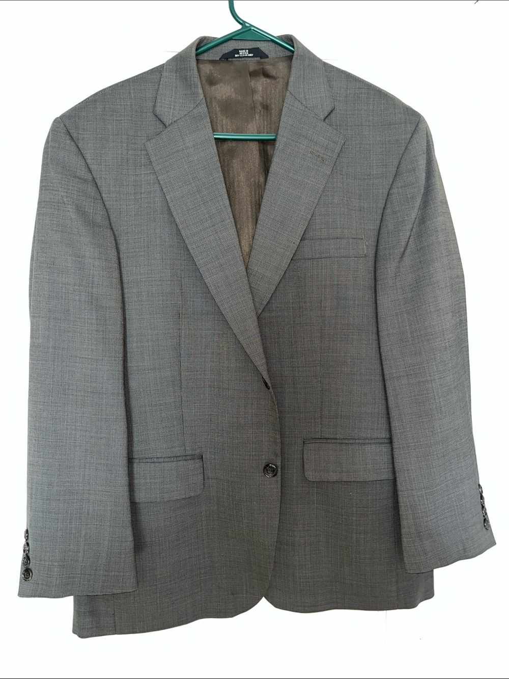 Haggar black label Men's Classic Grey/brown Wool-Blend Blazer EUC 42S